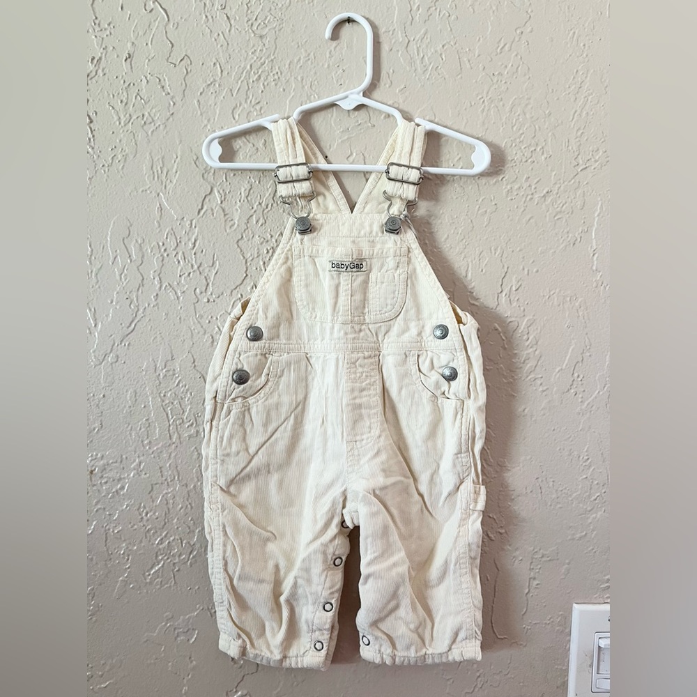 Baby GAP Cream Corduroy Overalls